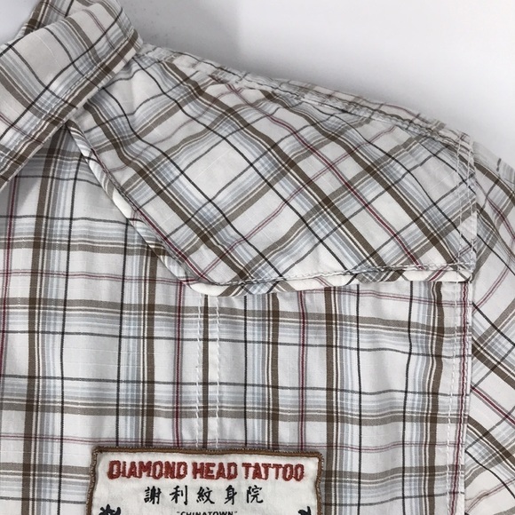 American Rag  Short Sleeve Plaid Western Style Shirt size L - Picture 9 of 10